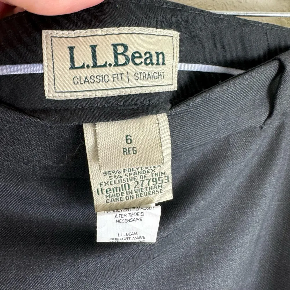 L.L. Bean 100% Wool Dark Gray Classic Fit Straight Above Knee Lined Skirt Size 6 - Image 8