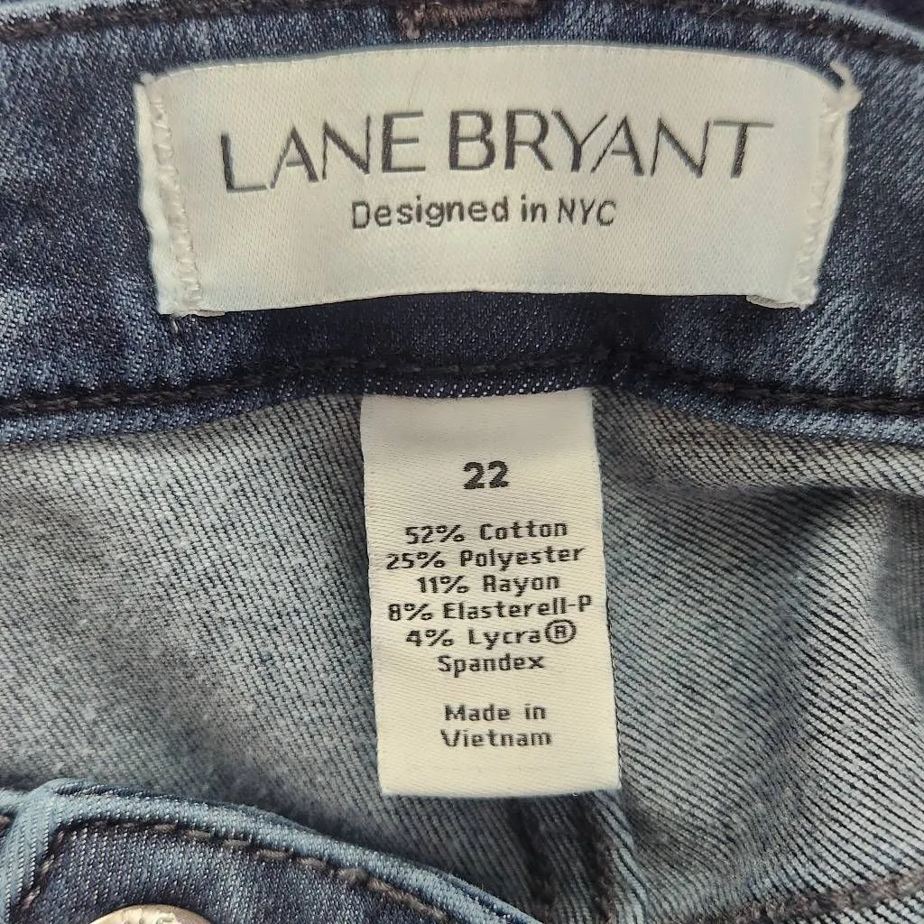Lane Bryant Cropped Jeans Size 22 Plus Size Cropped Denim with Faded Details - Image 6