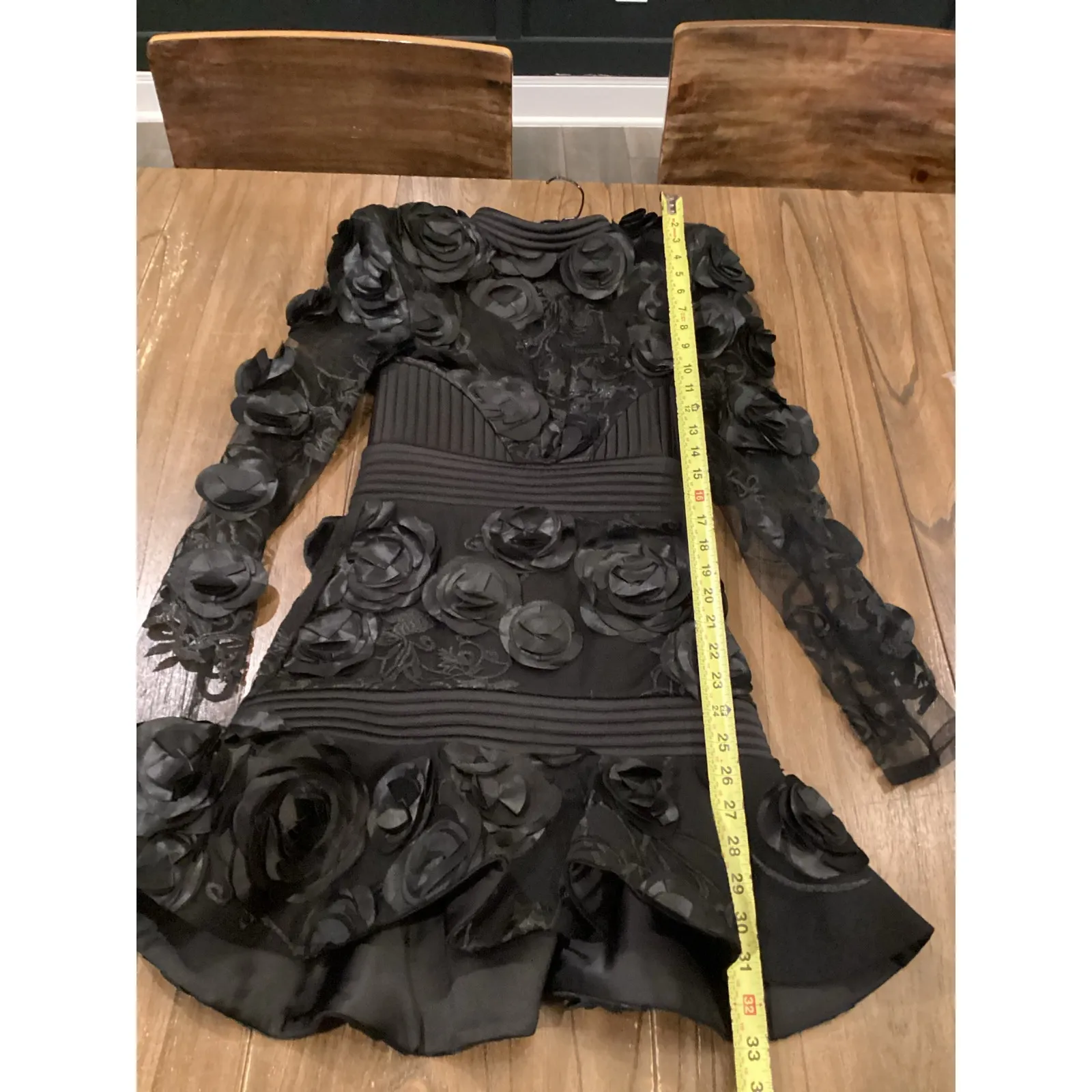 Zhivago THE VENDETTA Embellished Floral Mesh Minidress black size 2 - Image 3