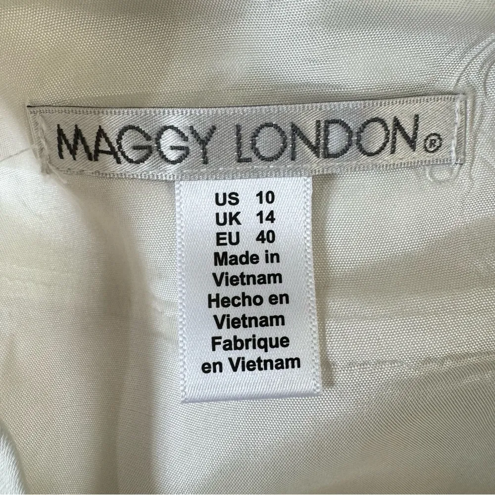 Maggy London Ivory & Floral Roses Fit & Flare Tulle Lined Sleeveless Dress - Image 13