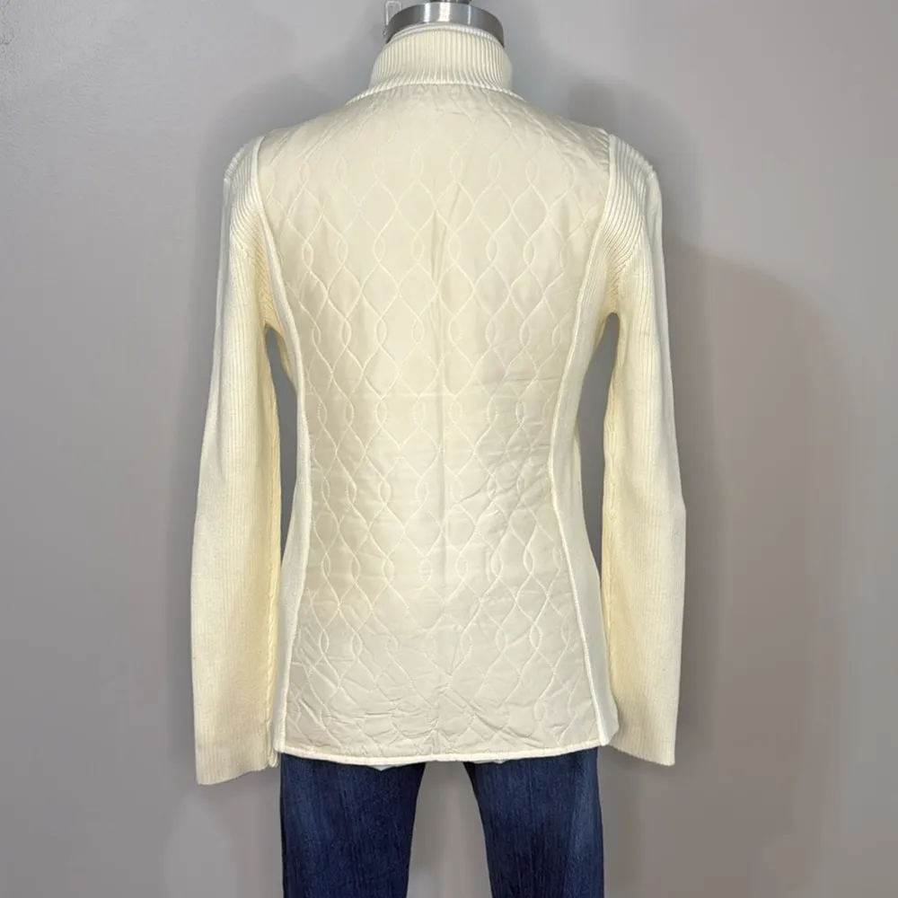 J.Mclaughlin Cream Sweater Jacket Size L - Image 2