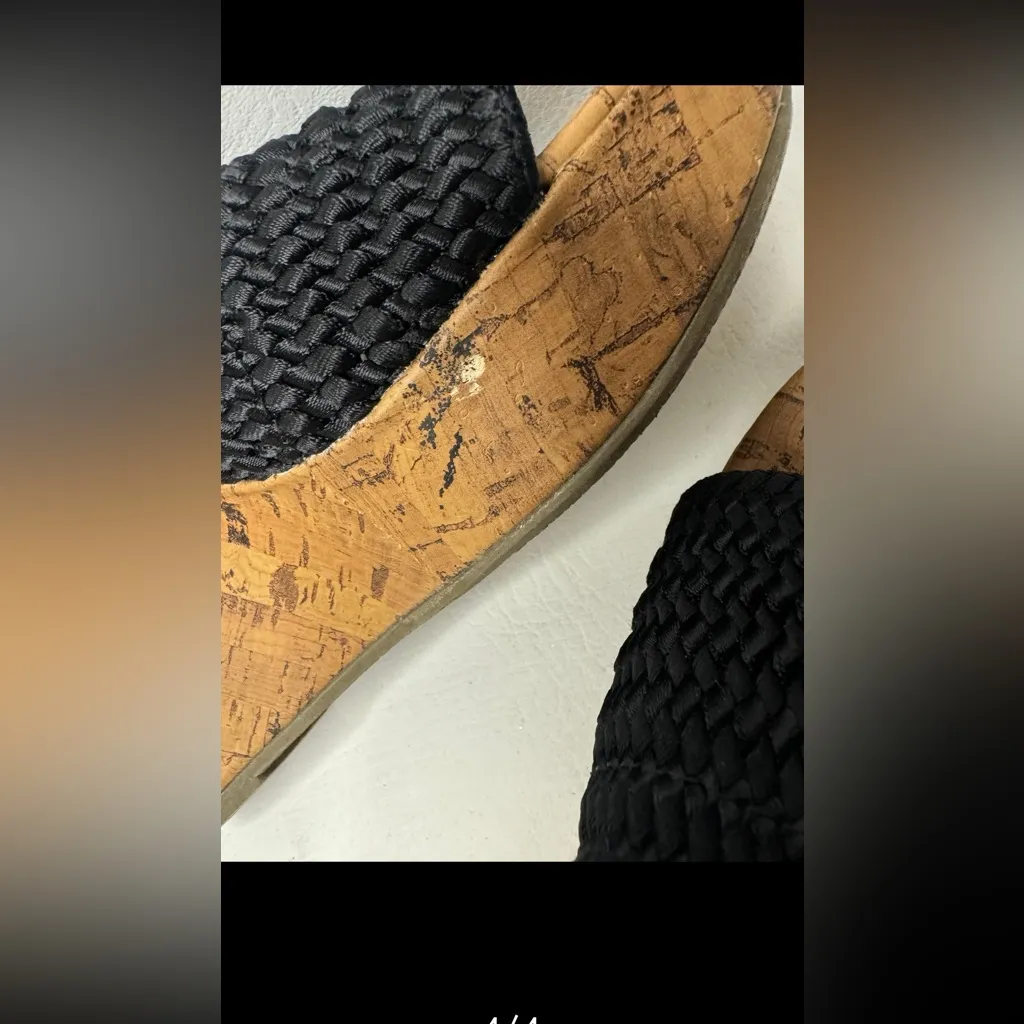 Montego Bay comfortable fit Slip on Black Woven Slide wedge Sandals NWT 7 - Image 4