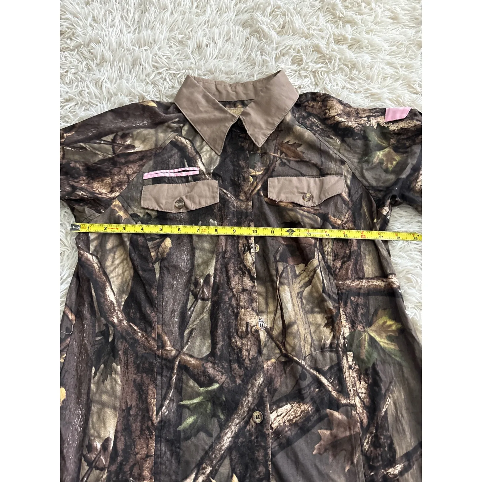 Master Sportswoman Camouflage Button Up Short Sleeve Shirt Outdoor Gear Womens M Brown Size M - Image 3