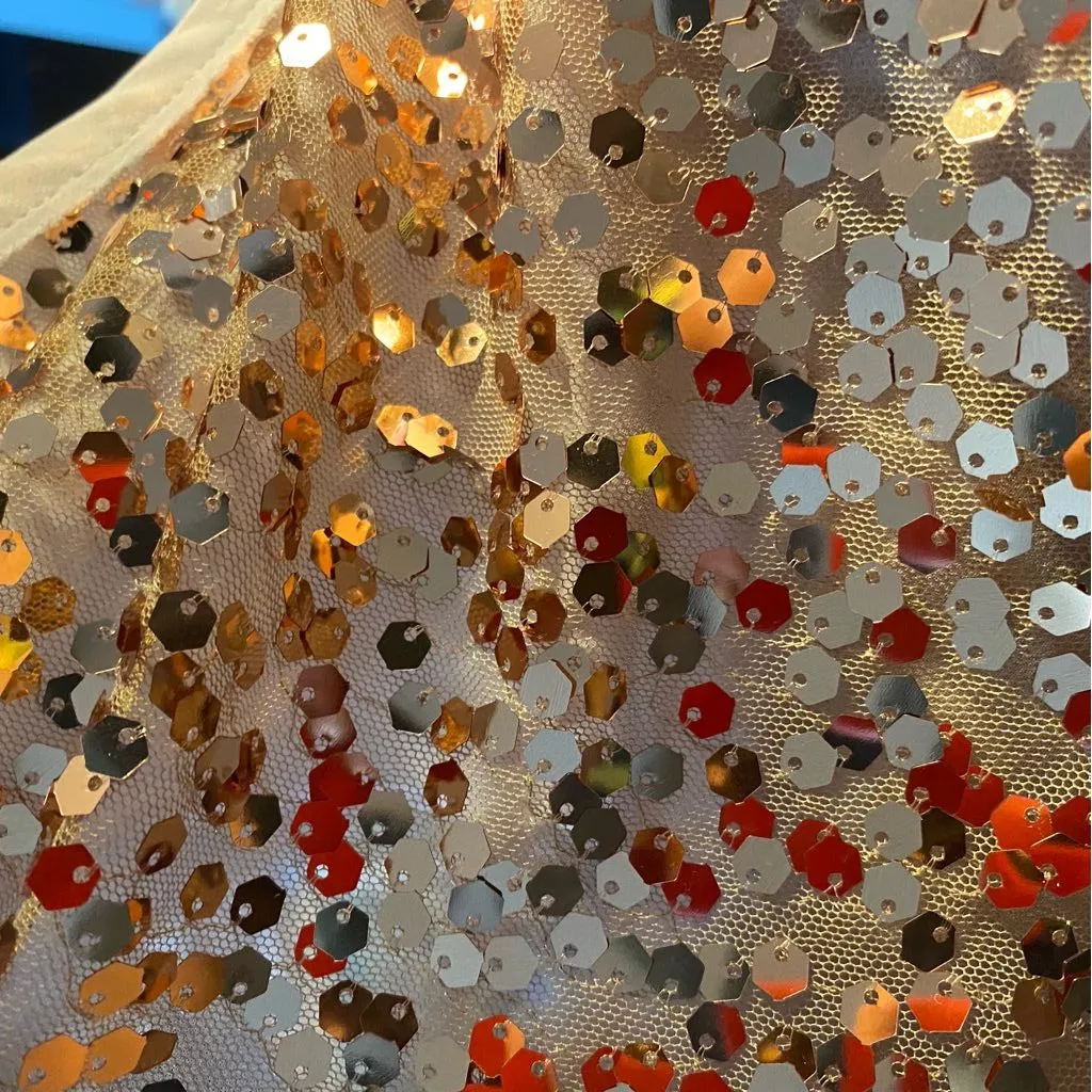 Ted Baker Festive Sleeveless Top with shimmery copper paillette sequins - Image 6