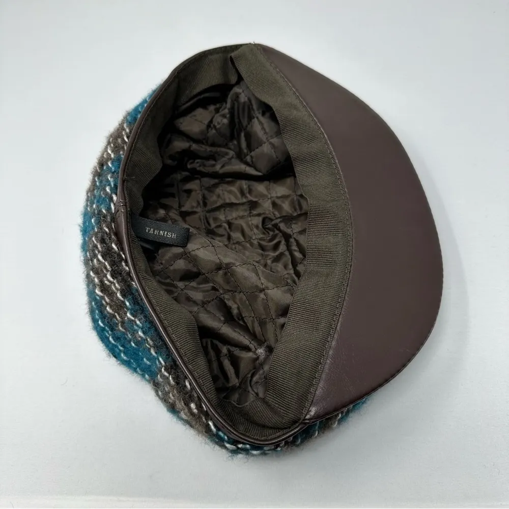 Tarnish Italy Boucle Newsboy Cap Blue - Image 4