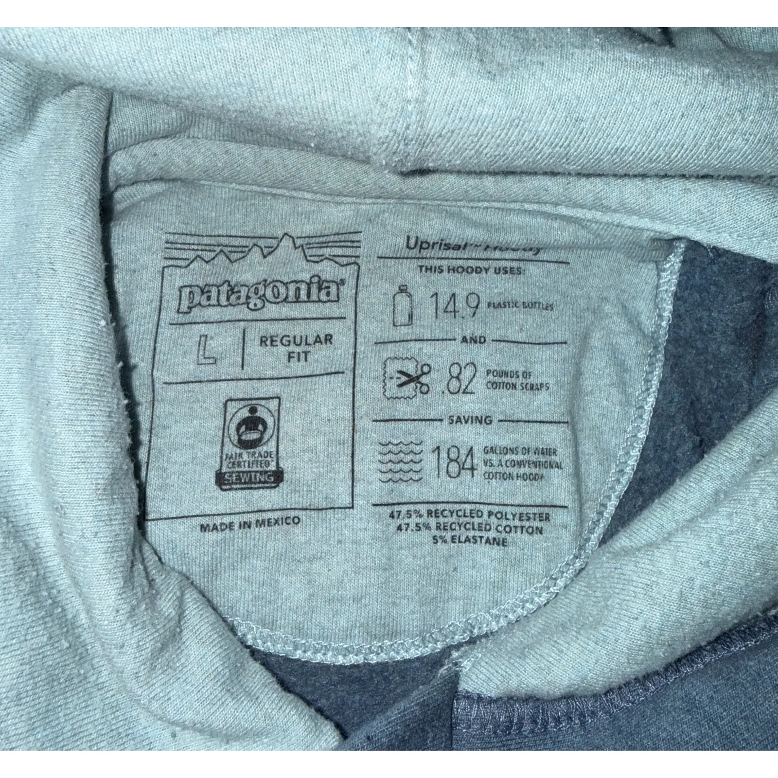 Patagonia Men’s Uprisal Hoodie Sweatshirt Large Blue Gray Logo Pullover - Image 8