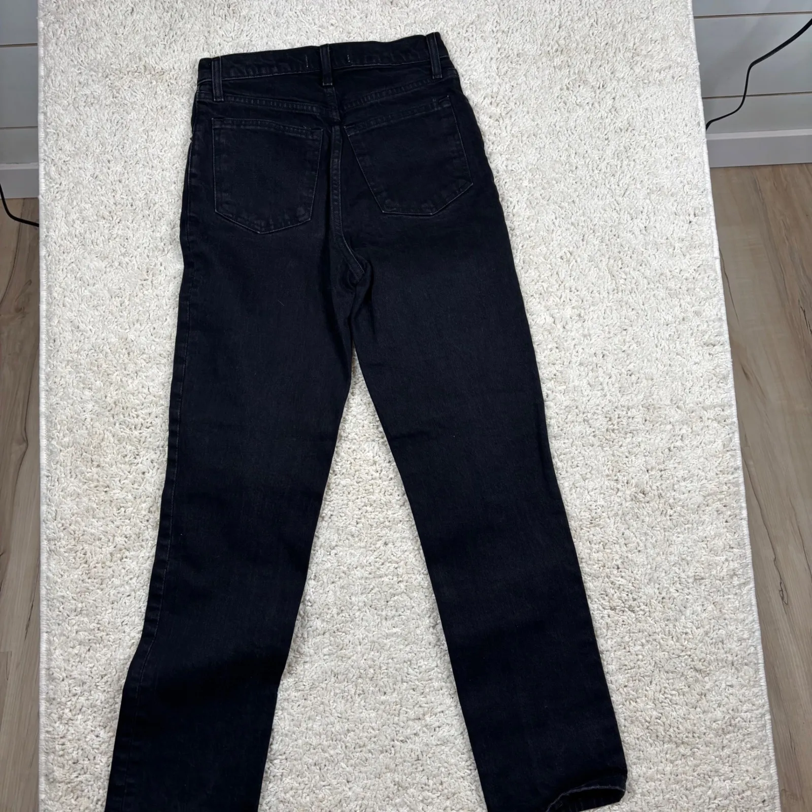 Abercrombie Fitch The 90s Straight Ultra High Rise Black Denim Jeans Size 26 - Image 9