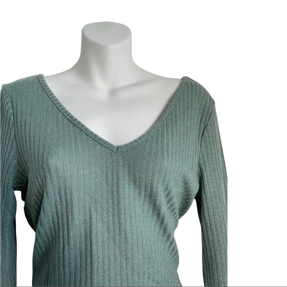 SHEIN V Neck Ribbed Long Sleeve Crop Top - Image 11