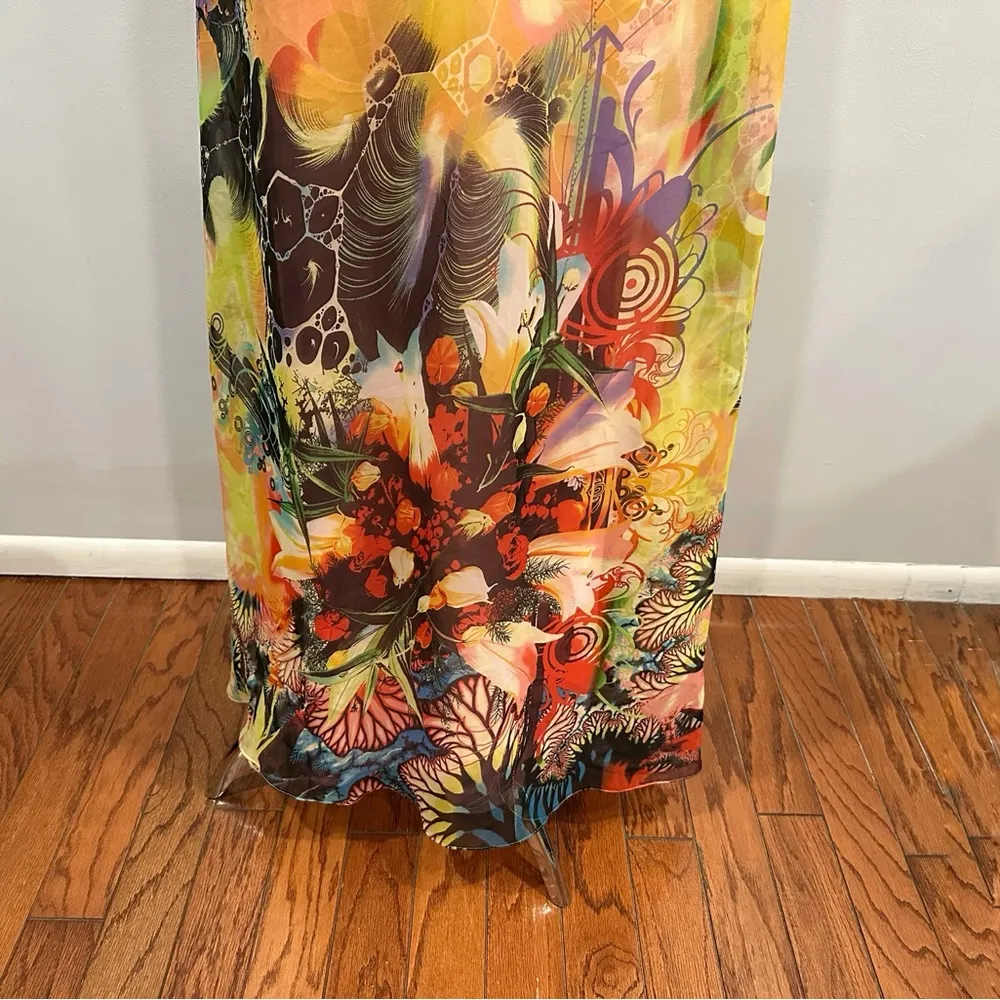 Faviana Multicolor Floral Y2K Gown Size 4 - Image 4