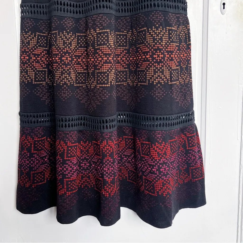 Cecilia Prado • Anthropologie Peregrine Abstract Midi Dress tiered black purple - Image 8