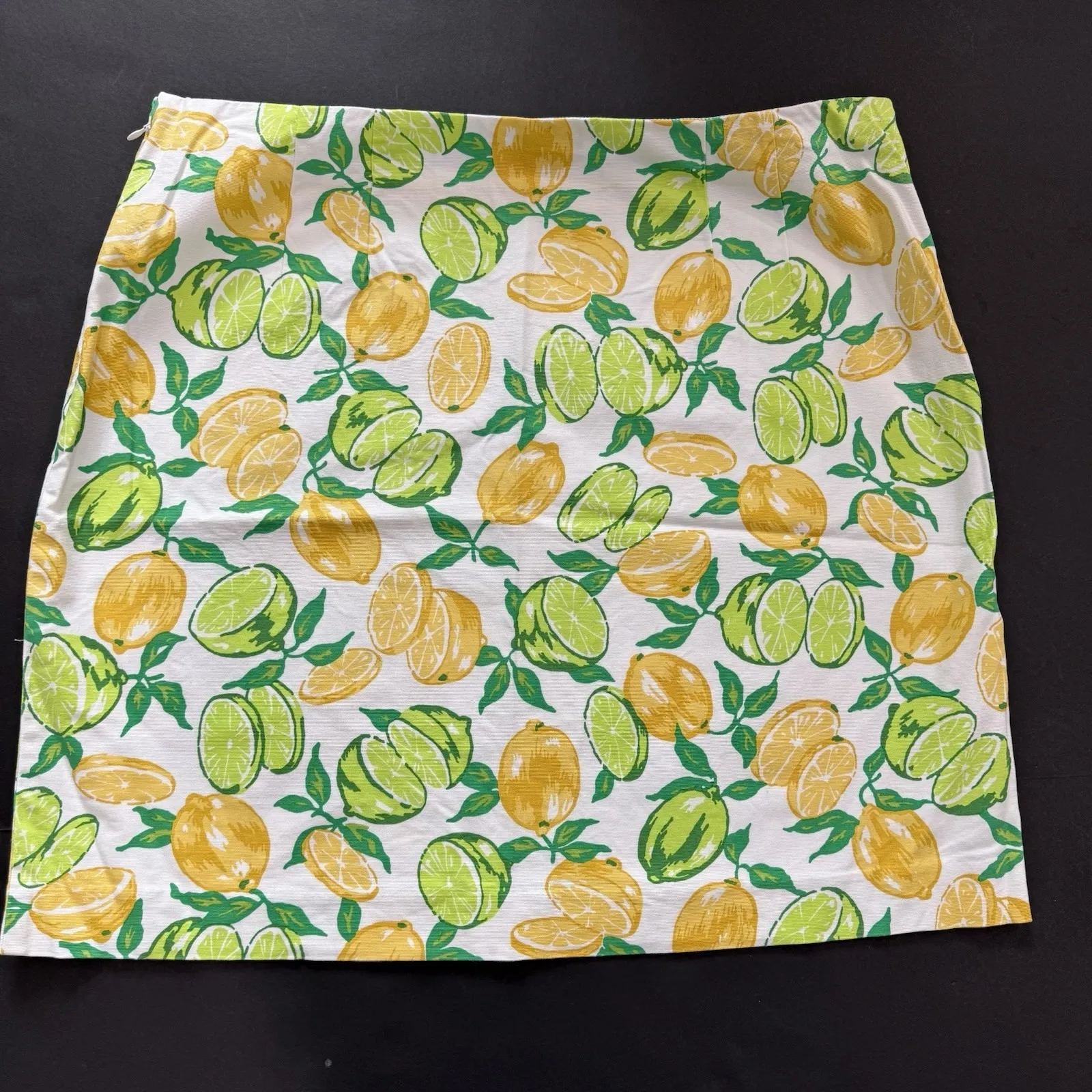Talbots Lemon Lime Print Skirt Women 16 Pencil Straight Mini Cotton Beach Preppy - Image 5