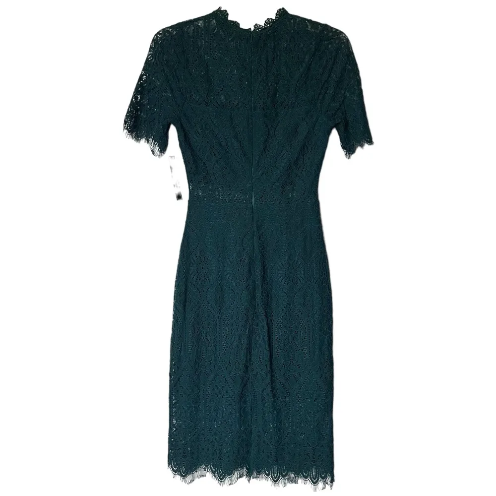 NEW Lulus Remarkable Forest Green Fitted Mini Dress Lace All Over Size XS - Image 2