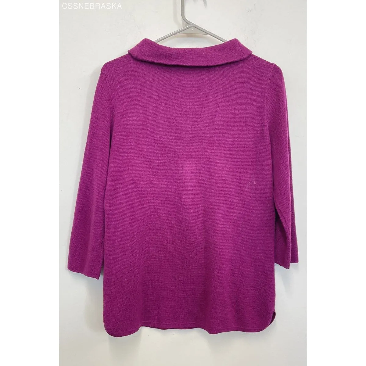 Talbots Sweater Womens Petite‎ SP Dark Pink Fuschia 3/4 Sleeve - Size S - Image 4