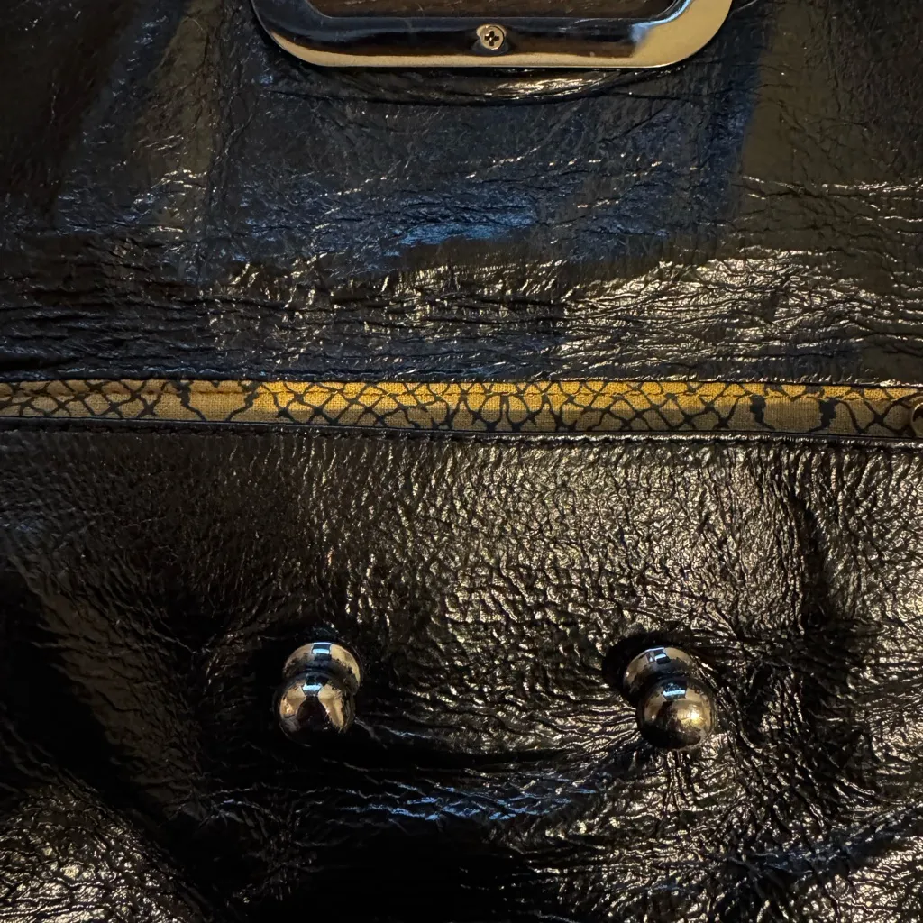 Black leather Clutch Bag - Image 5