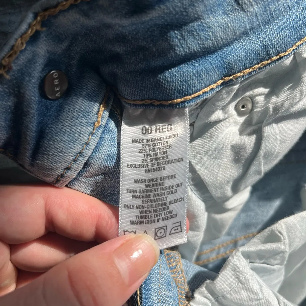 Aéropostale Distressed Skinny Jeans Light Wash Women’s 00 Low Rise Y2K Casual - Image 15