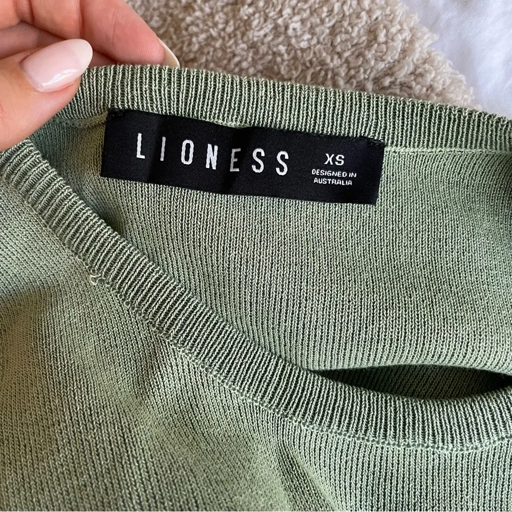 Lioness / Princess Polly Military Minds Mini Ruched Side-Tie Dress in Sage Green - Image 4