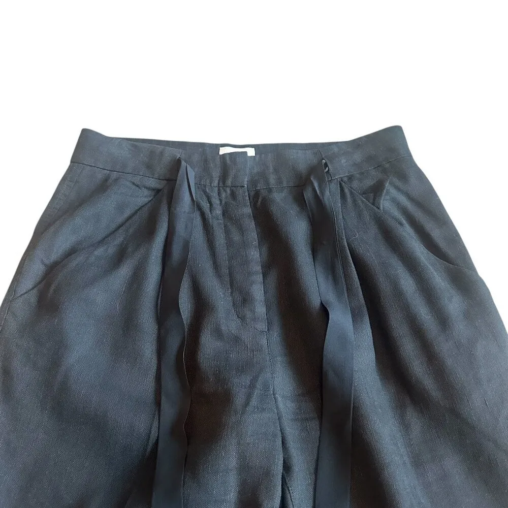 Wilfred Aritzia Black Cropped Length Linen Blend Slacks Pants Size 4 Women's - Image 2