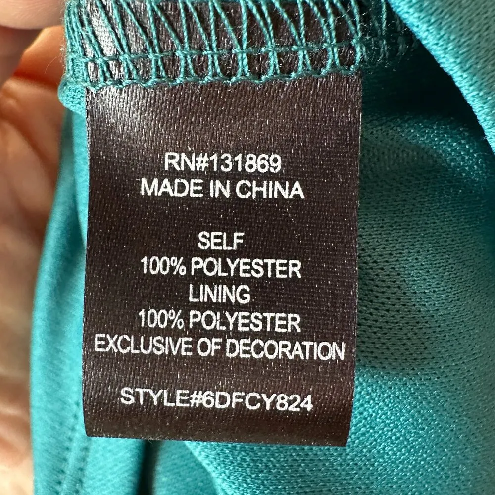 NWT Thirty Thirty Feather Trimmed Cocktail Party Slip Dress in Emerald Size M Green Size M - Image 9