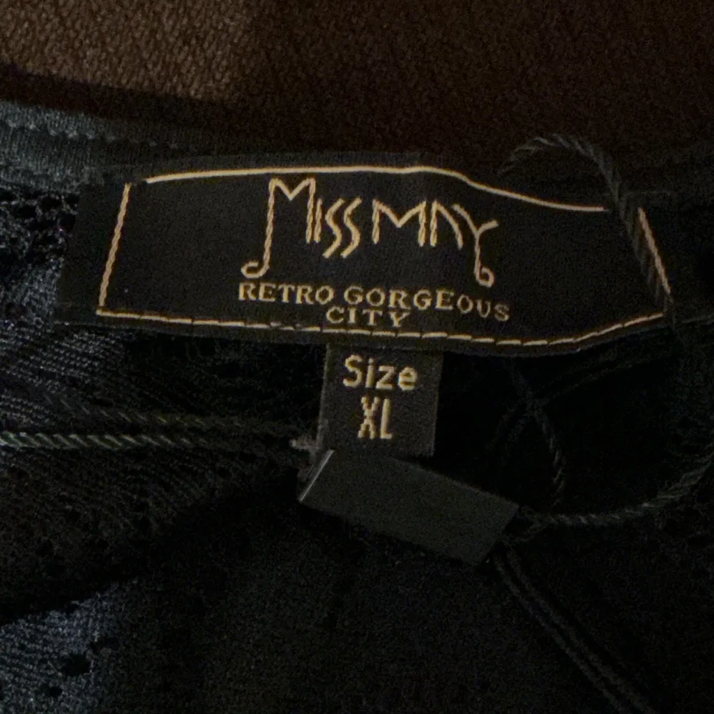 MISSMAY Mother Of The Bride Black Lace Long Side Slit Evening Gown Dress Sz XL - Image 13