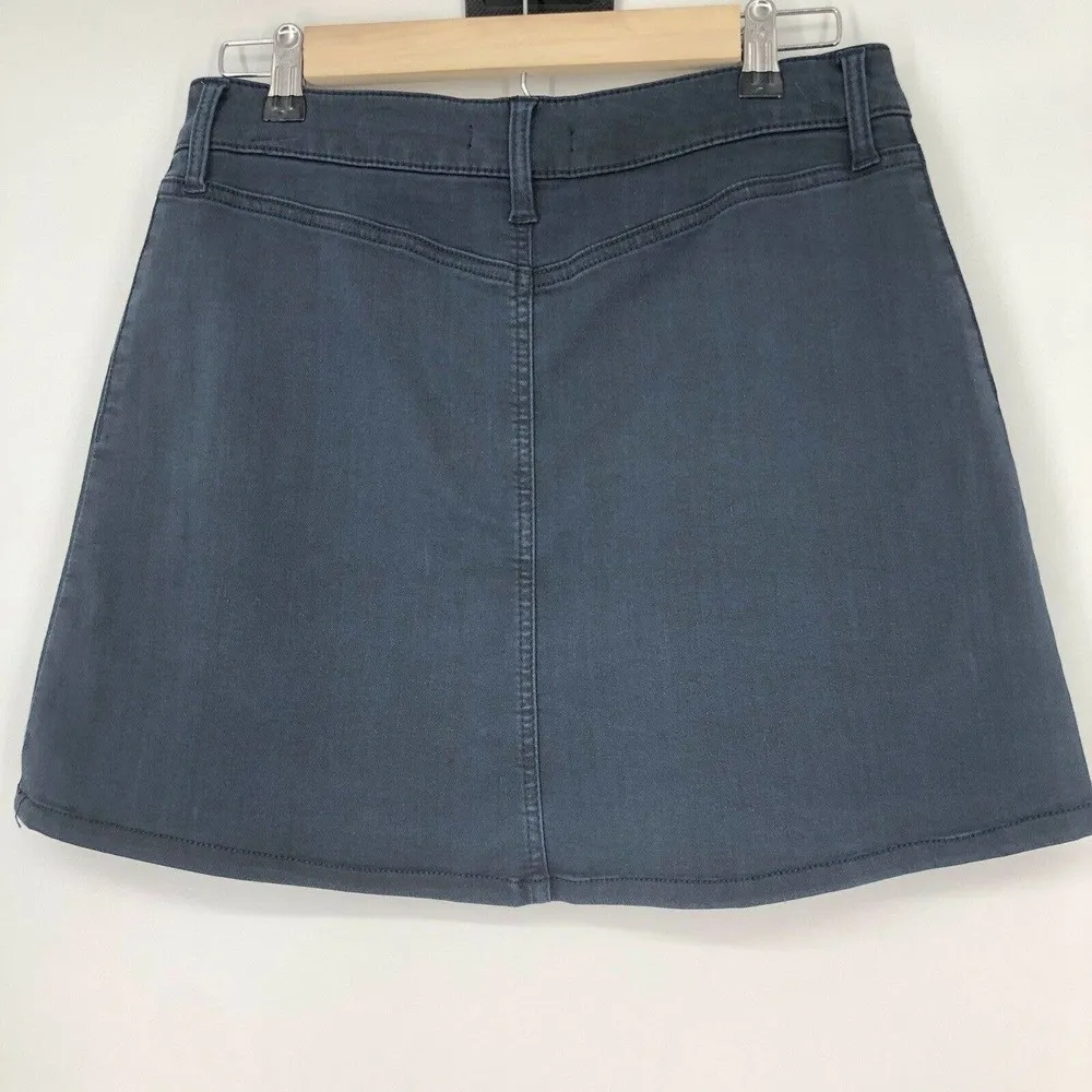 Altar'd State Size S Mini Skirt Dark Navy Blue Button Front Stretch - Image 3