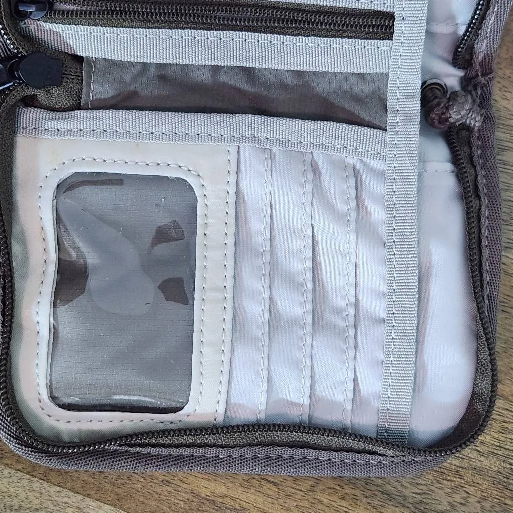 Eddie Bauer Brown Nylon Crossbody Wallet Women's Brown Mini Crossbody Purse - Image 2