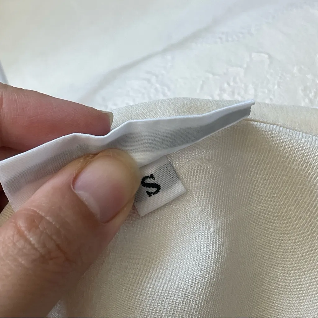 Bryn Walker Shirt silk textured button up tunic womens Cream small contemporary - Image 8