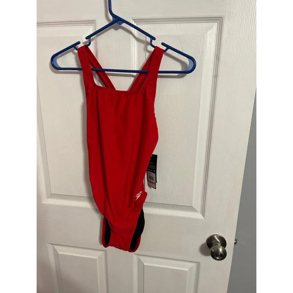 Speedo Woman's Pro LT Super Back Swimsuit Red Size 12 New With Tags - Image 6
