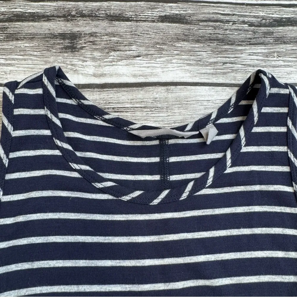 Athleta Women's A Line Tank Dress XS Extra Small Dark Navy Blue Grey Gray Stripe - Image 3