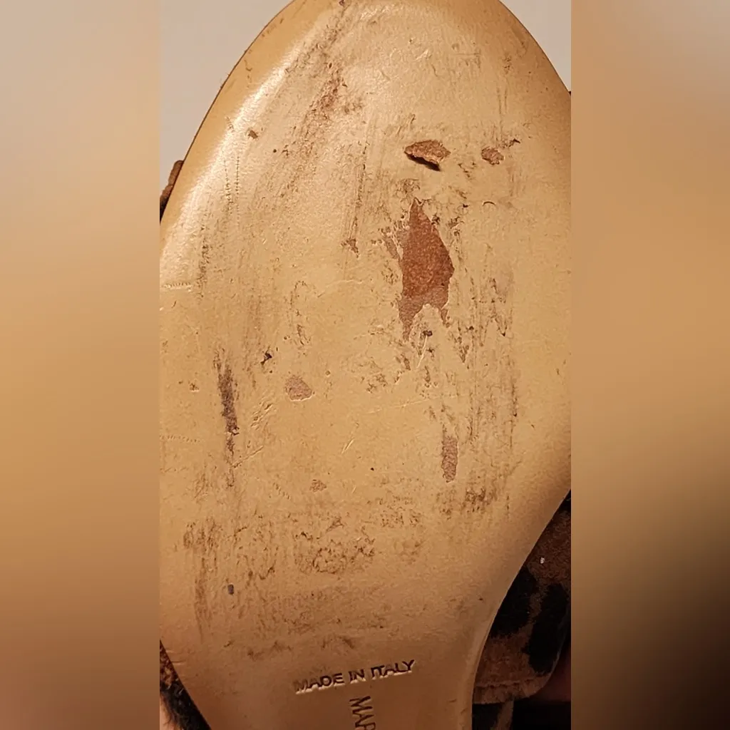 MARION PARKE Bella Leopard Brown & Black Suede Ankle Wrap Sandal Women’s Size 6 - Image 13