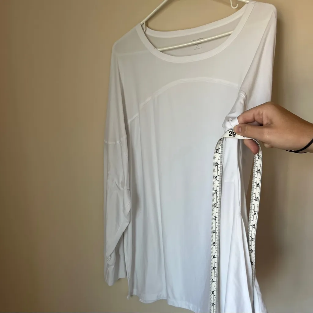Old Navy Active Womens XL White CloudMotion Go-dry Long Sleeve Tunic Side Slit - Image 4