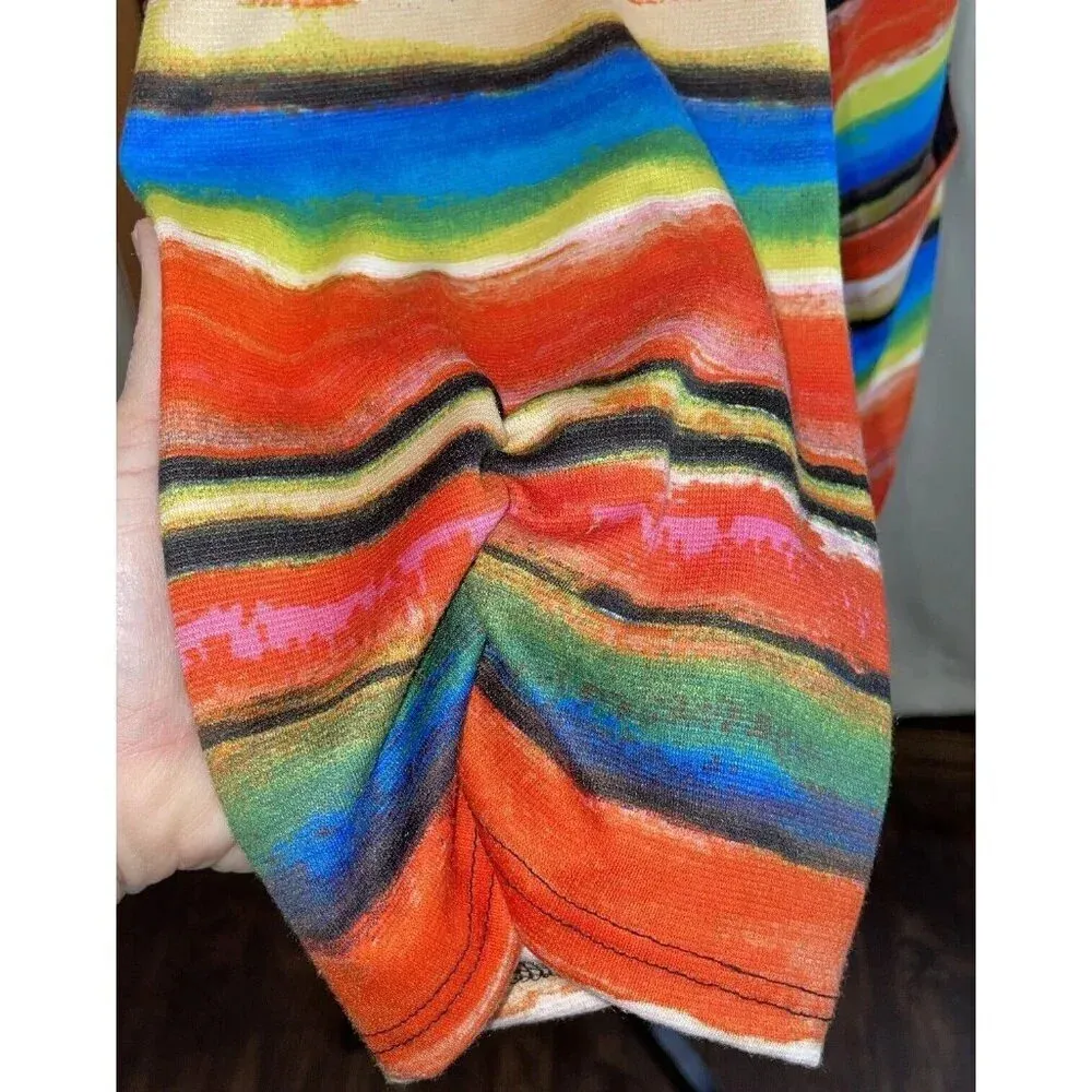 Love Spell 3X Colorful Stripe 1 Button Jacket Pockets Santa Fe Southwestern Boho Red - Image 5