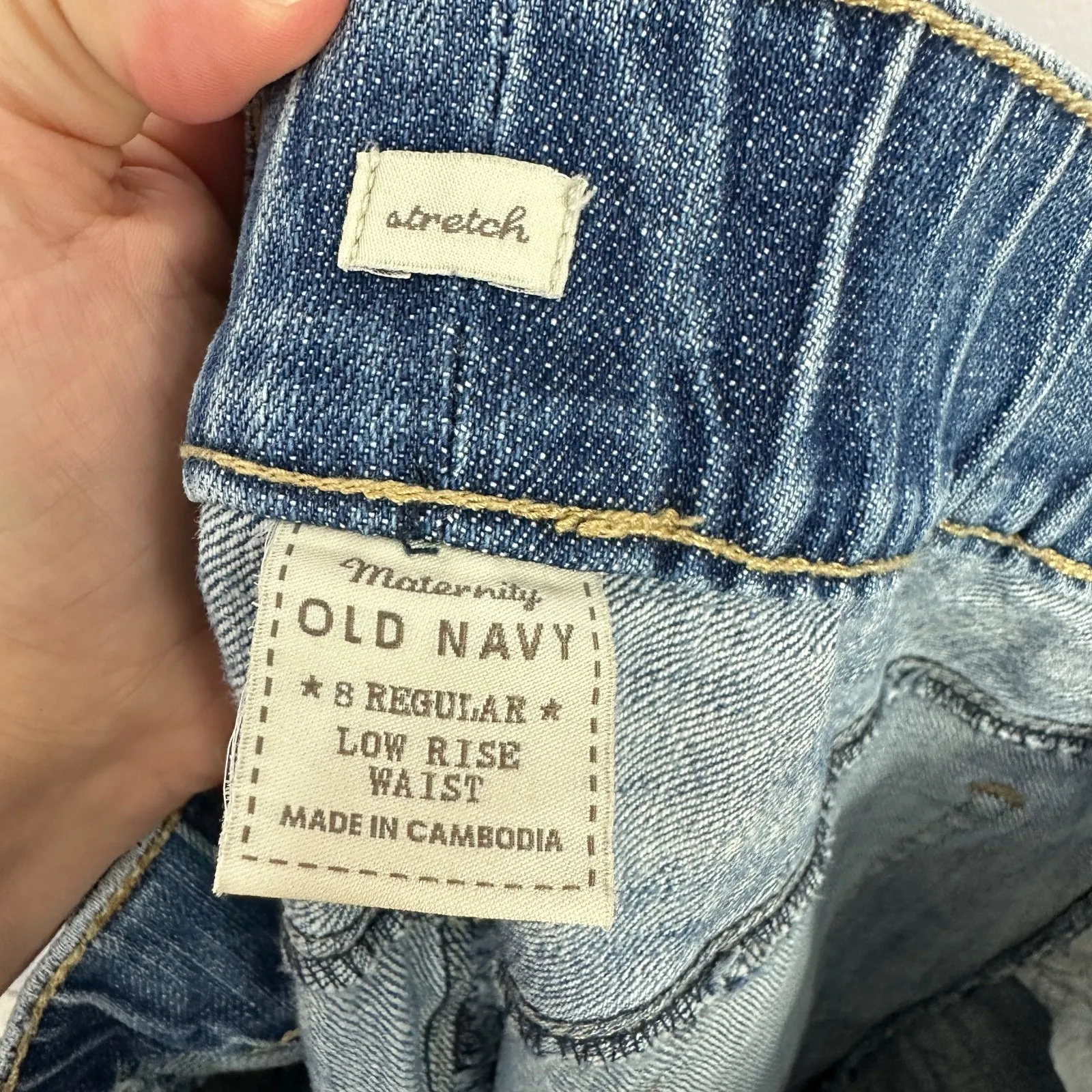 Old Navy Maternity Jeans 8R Blue Bootcut Denim Y2K Retro Stretch Pregnancy Pants - Image 2