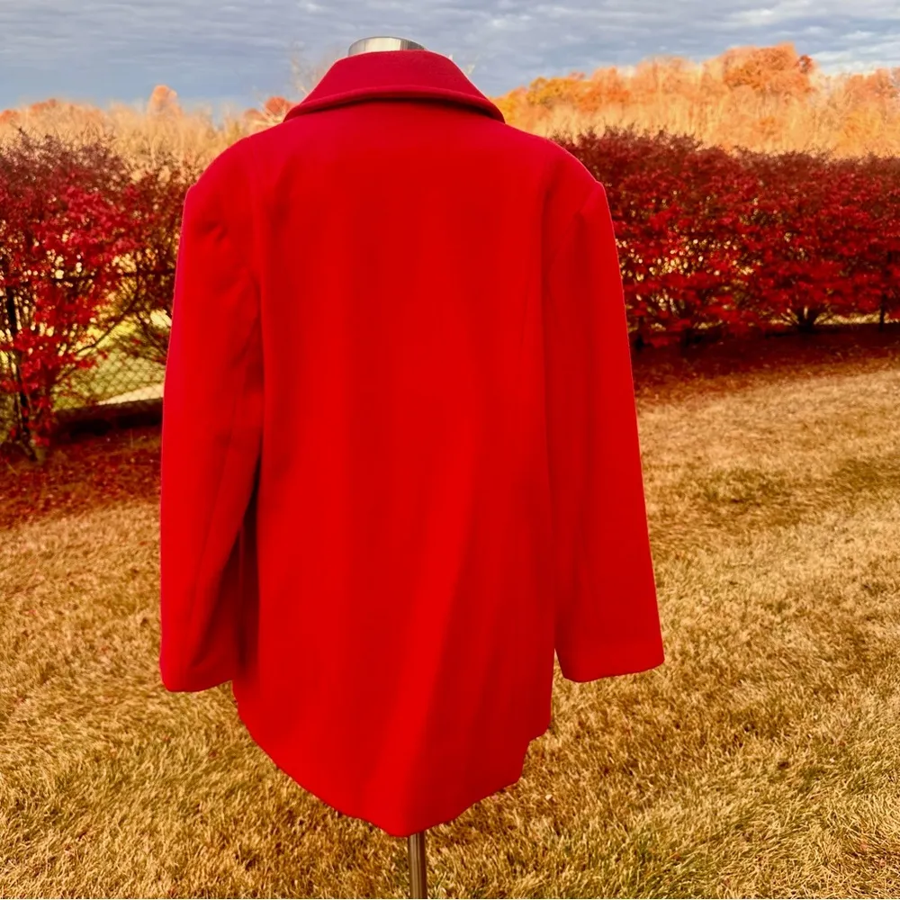 Centigrade Outerwear Red Wool Button Front Winter Coat Size XL - Image 12