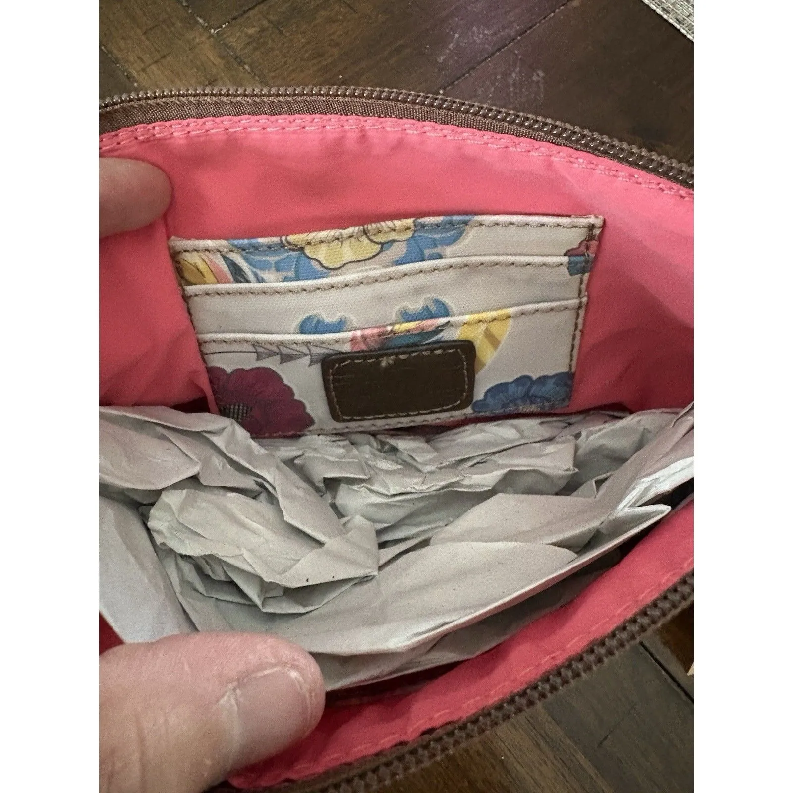 Catchfly Essentials Pouch Wristlet Western Print Coated Canvas Bag Zip Top NWT - Image 3