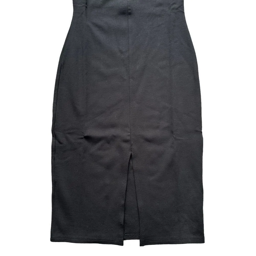 🔃Charlotte Russe Black Long Sleeve Bodycon Front Split Midi Dress - Image 5