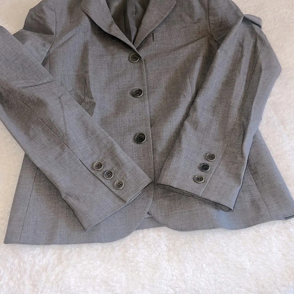 Theory Wool‎ Blend Blazer Jacket Gray Size 4 - Image 6