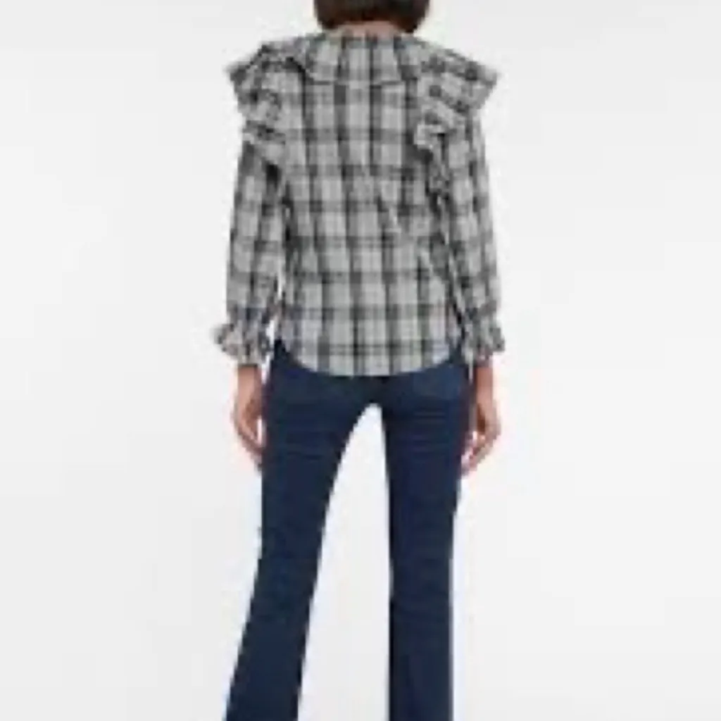Veronica Beard  | Itha Ruffled Checked Cotton-blend Voile Blouse | 2 - Image 8