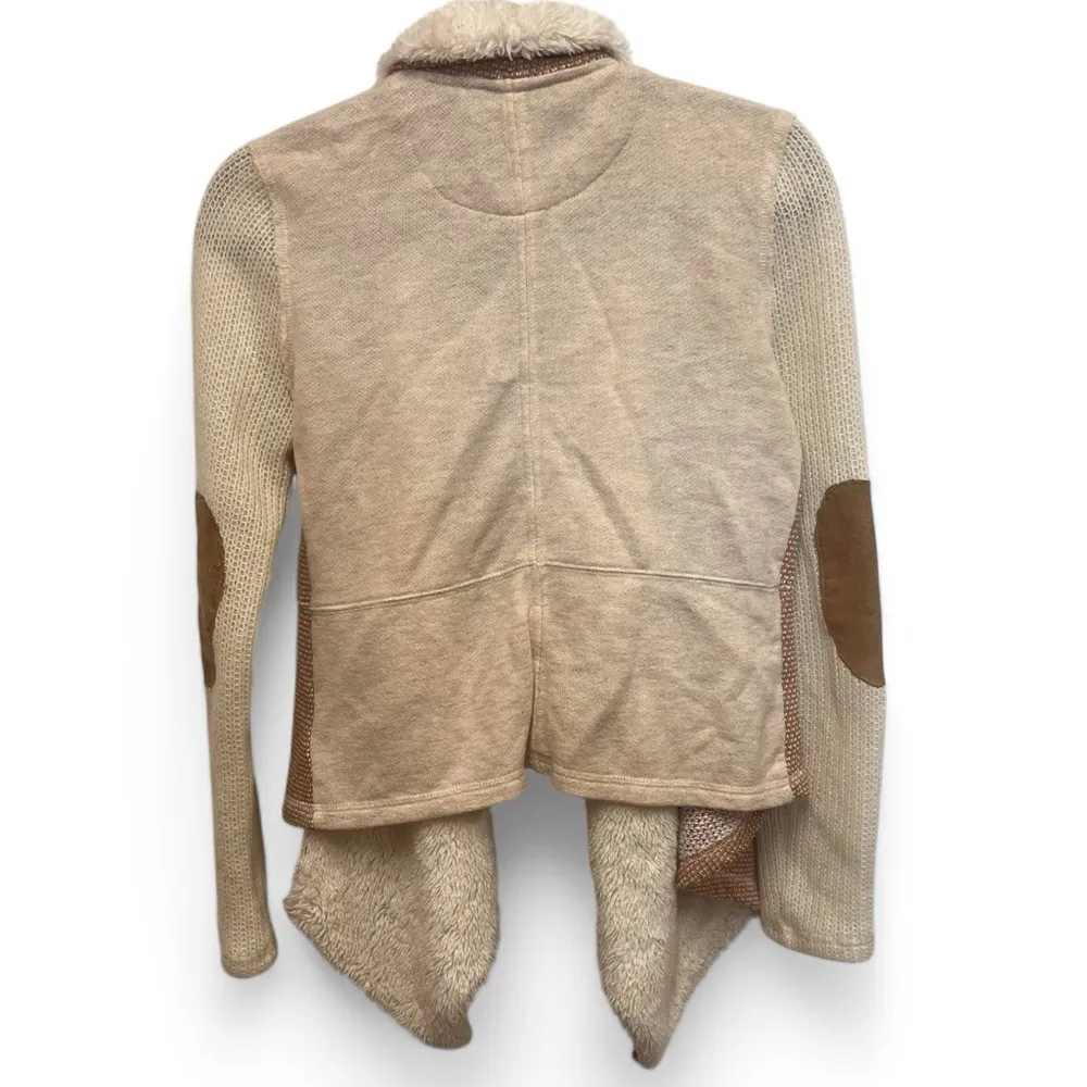 Saturday Sunday Mixed Fabric Sherpa Lined Cardigan size Medium - Image 3