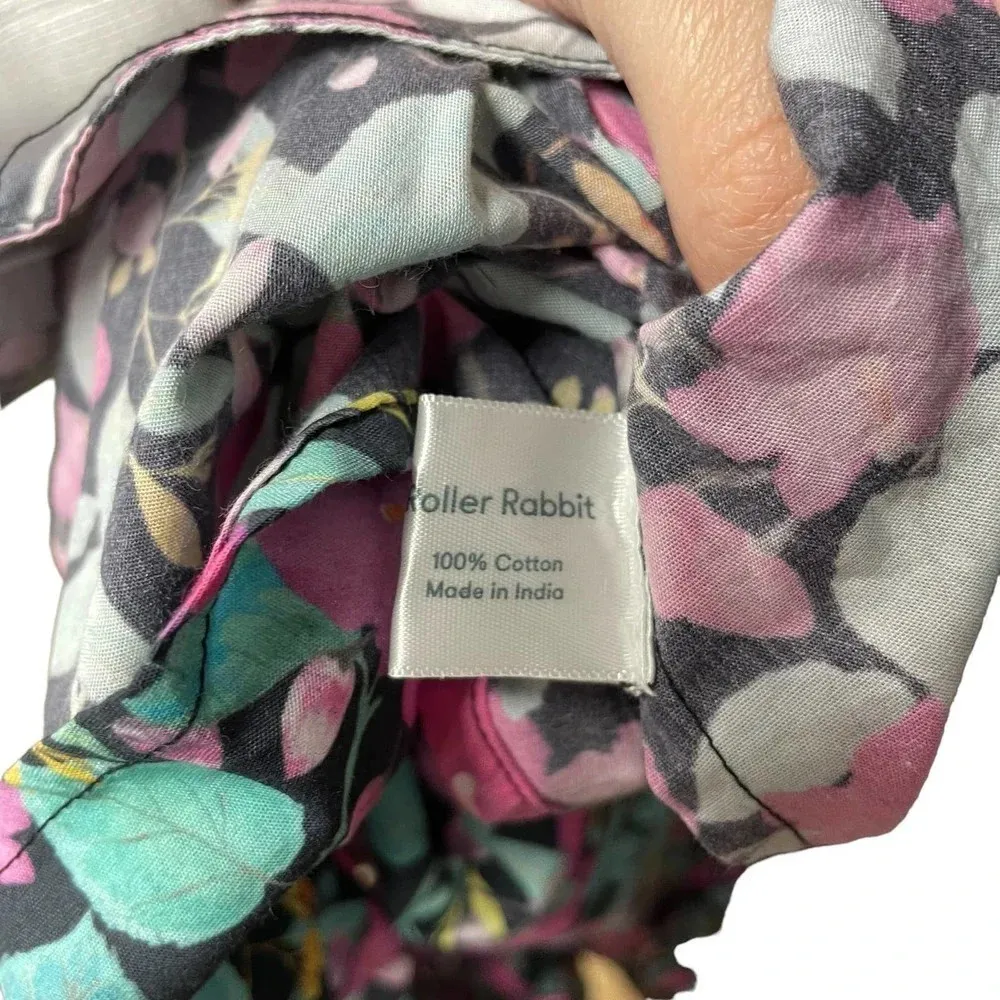 Roller Rabbit Manusa Ainsley Mini Dress Black Floral Print Size Large - Image 9