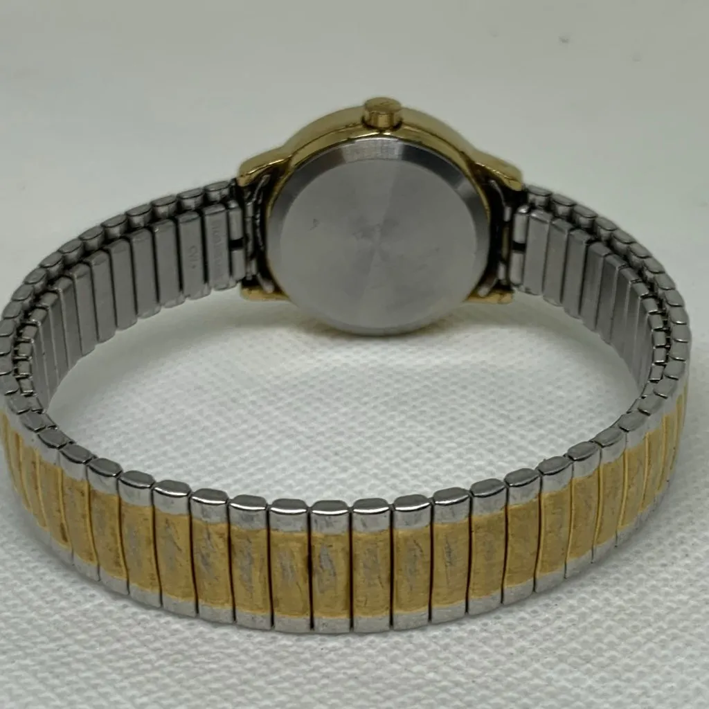 Timex women’s watch quartz analog silver gold tone 25mm round case running - Image 4