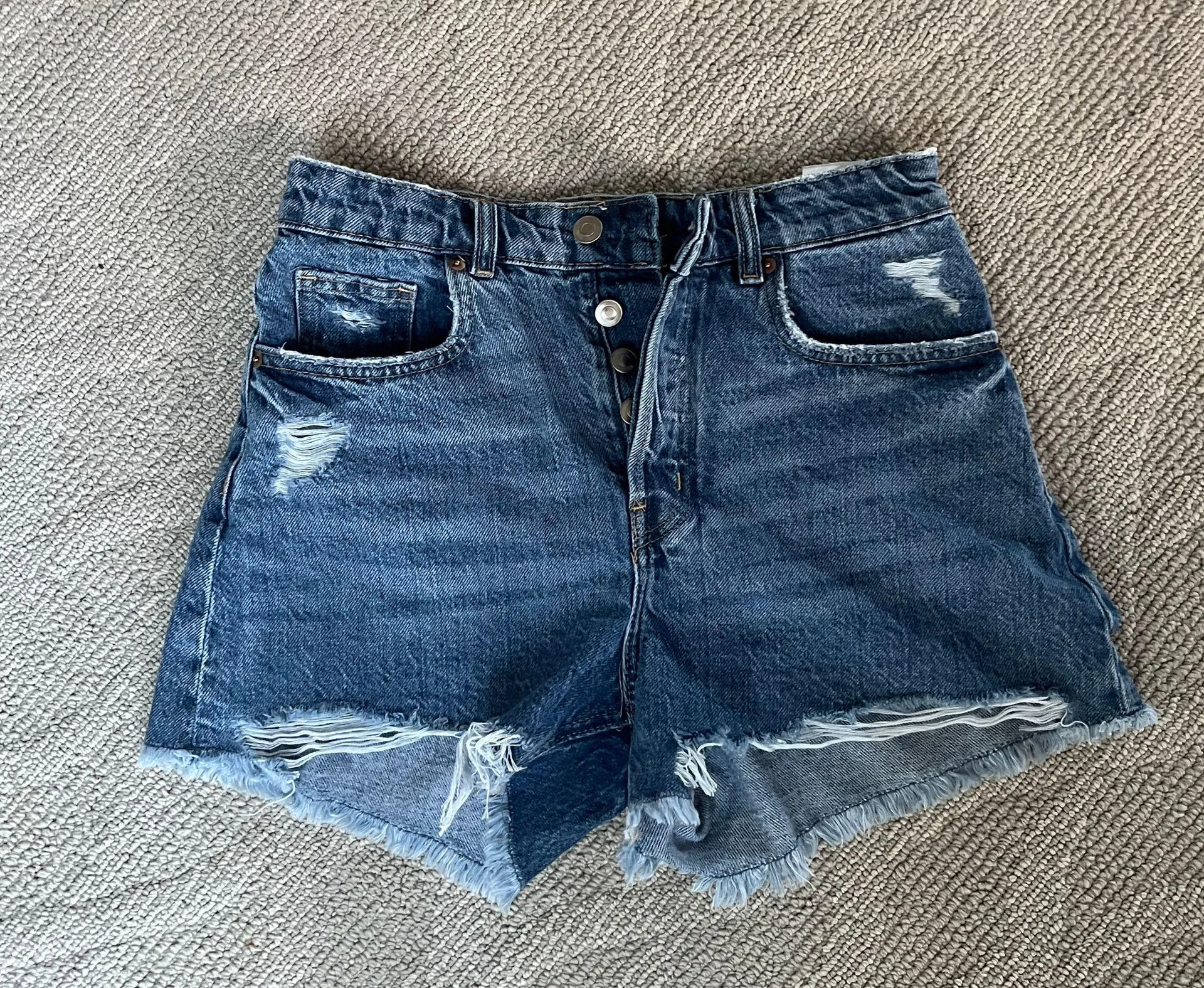 Denim High-Waisted Shorts - Image 2
