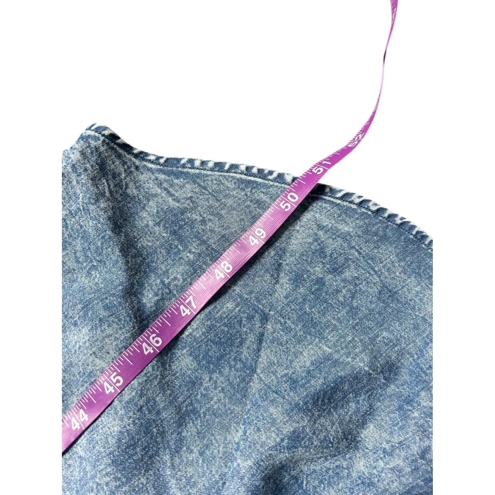 Soft Surroundings Denim Maxi Shirtdress Acid Wash Long Sleeve Button Front Small - Image 6