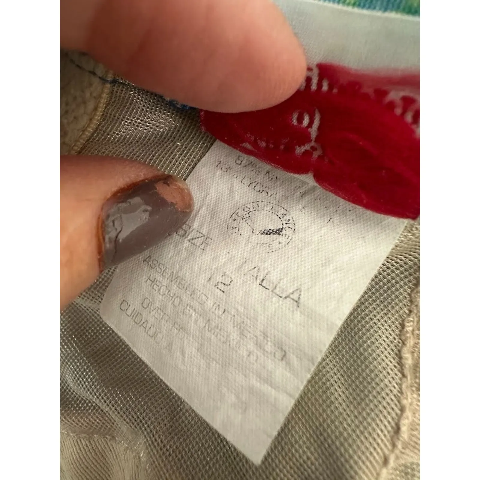 Vintage MAXINE Of HOLLYWOOD Swimsuit Womens 12 One Piece Swimdress Floral Blue - Image 8