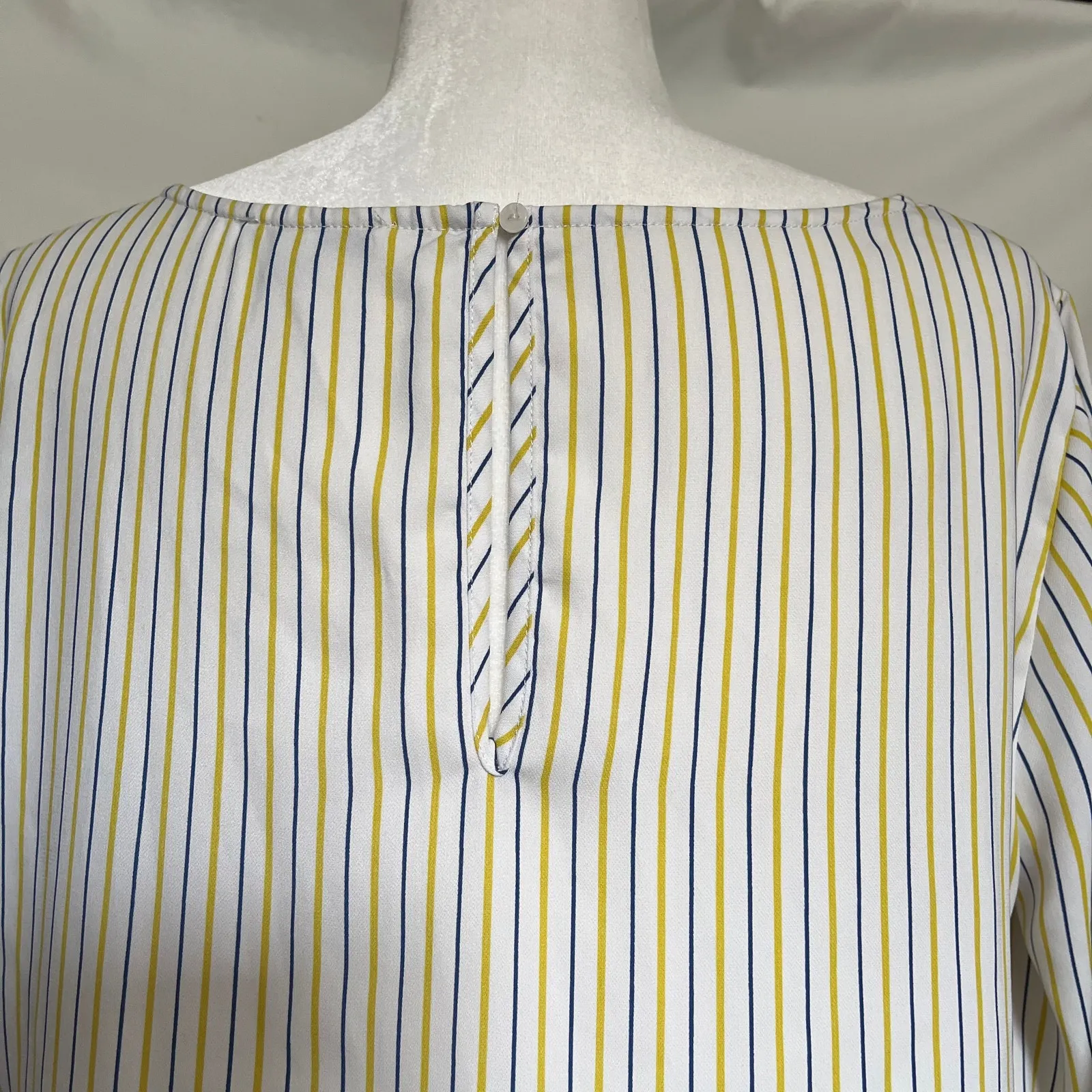 Carolina Belle Bell Sleeve Womens Top Sz Large Stripe Ruffle Preppy Coastal - Image 8