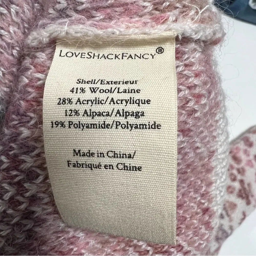 LoveShackFancy Sz S Wool Alpaca Kirsten Pullover Sweater Crew Neck Womens - Image 7