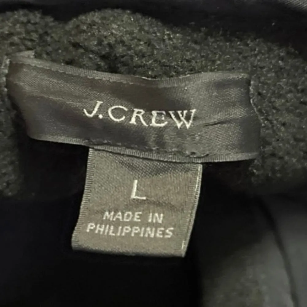 J.Crew Black Faux Shearling Teddy Sherpa Fleece Button Down  Sweater Jacket Sz L - Image 3