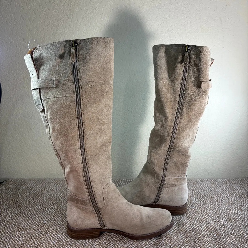 Sarto by Franco Sarto Coley Knee High Riding Boot Sz 7M Suede Leather Boho Party Tan - Image 6