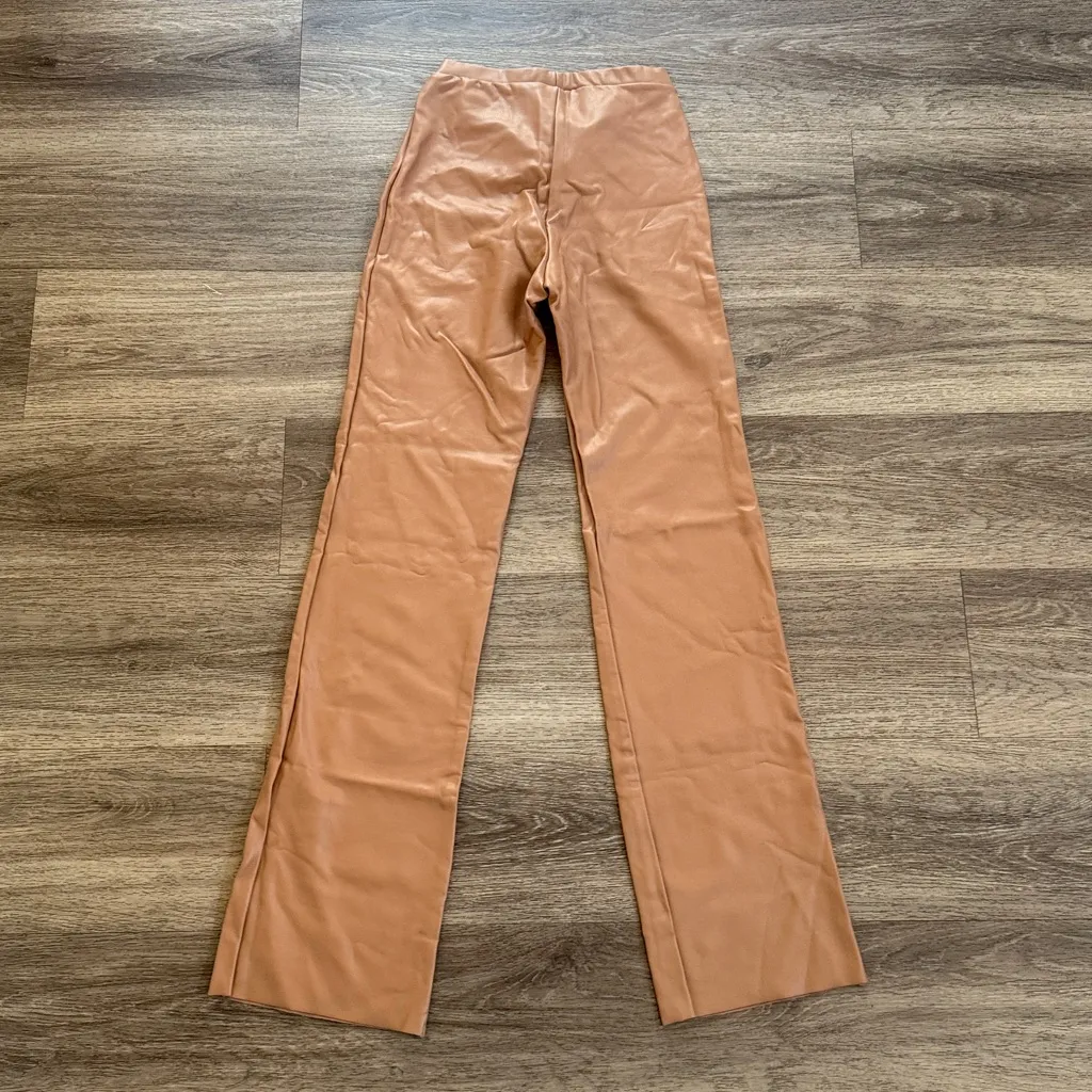 SKIMS Faux Leather Pants Medium Boot Cut - Image 4