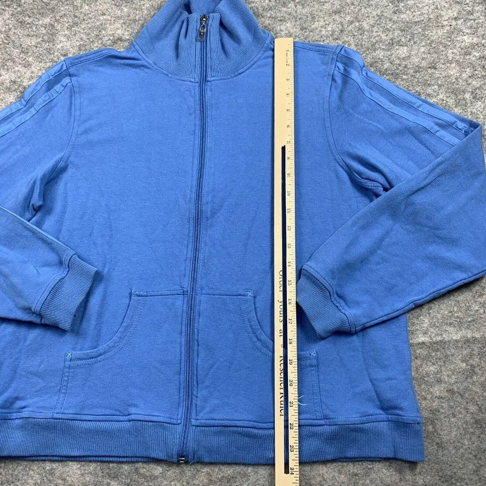 NWOT Danskin Now XL 16/18 Blue Full Zip Shirt Long Sleeve Blue Collared Vintage - Image 6