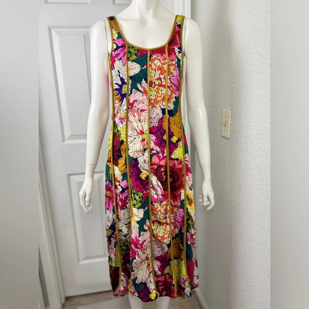 THML Rayon Blend Cottagecore Enchanted Vibrant Floral Maxi Dress S X Small F53 - Image 3